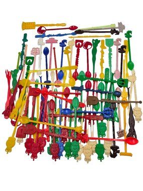 Vintage Swizzle Stir Sticks Edmonton Canada Cocktail Lounge Reusable Lot Of 85